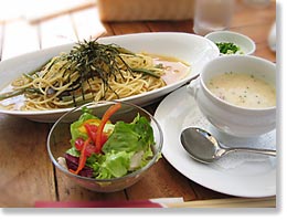 山菜のパスタセット